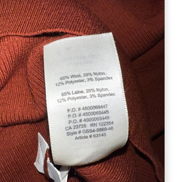 Aritzia WILFRED WOOL Knit Off Shoulder Sweater Dress stretch Burt Red XS Italy - Picture 8 of 8